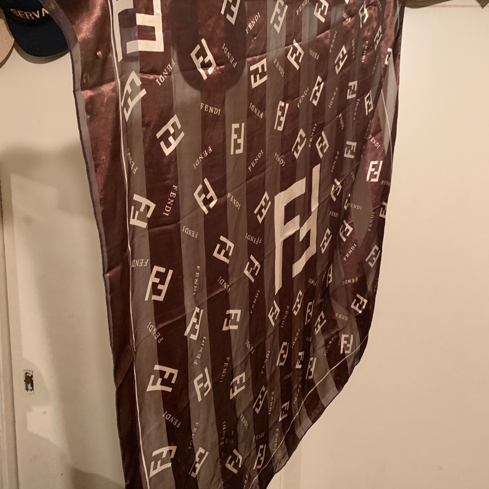 Authentic Large Fendi Brown and Gold scarf/Wrap